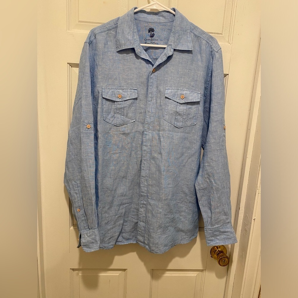 Ocean & Coast Linen Button Down Shirt Mens Shirt Outdoor Casual Beach